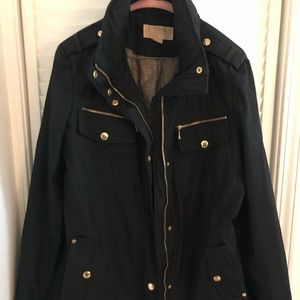 Michael Kors Black Rain Jacket Sz L